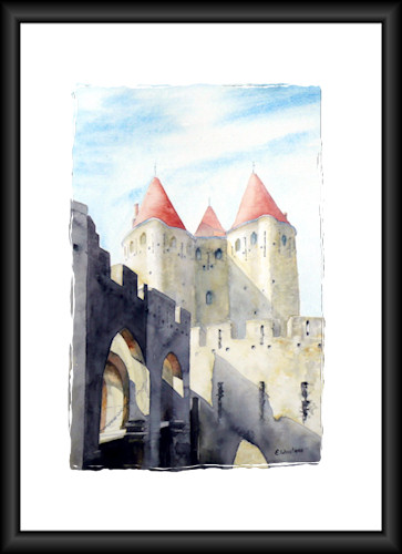 Aquarelle "Carcassonne" 2008 (Emile Wouters)