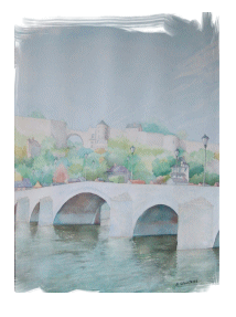 Aquarelle - Pont de Jambes (Belgique) - Emile Wouters