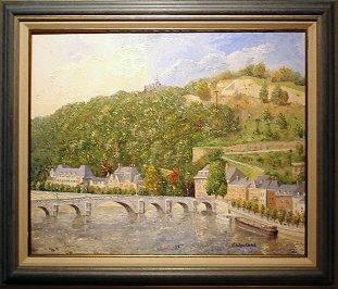 Huile - "Pont de Jambes plein soleil" (Emile Wouters)
