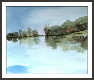 Aquarelle "Reflets" (Emile Wouters)