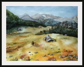 Aquarelle - Coin de Suisse (Emile Wouters)